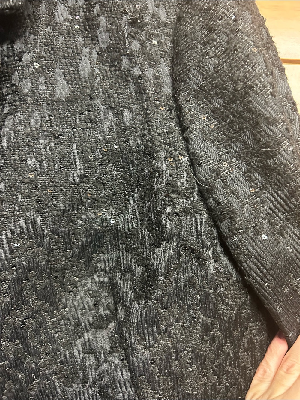 Chico’s Black Tweed and Sequin Winter Jacket - Picture 5 of 8